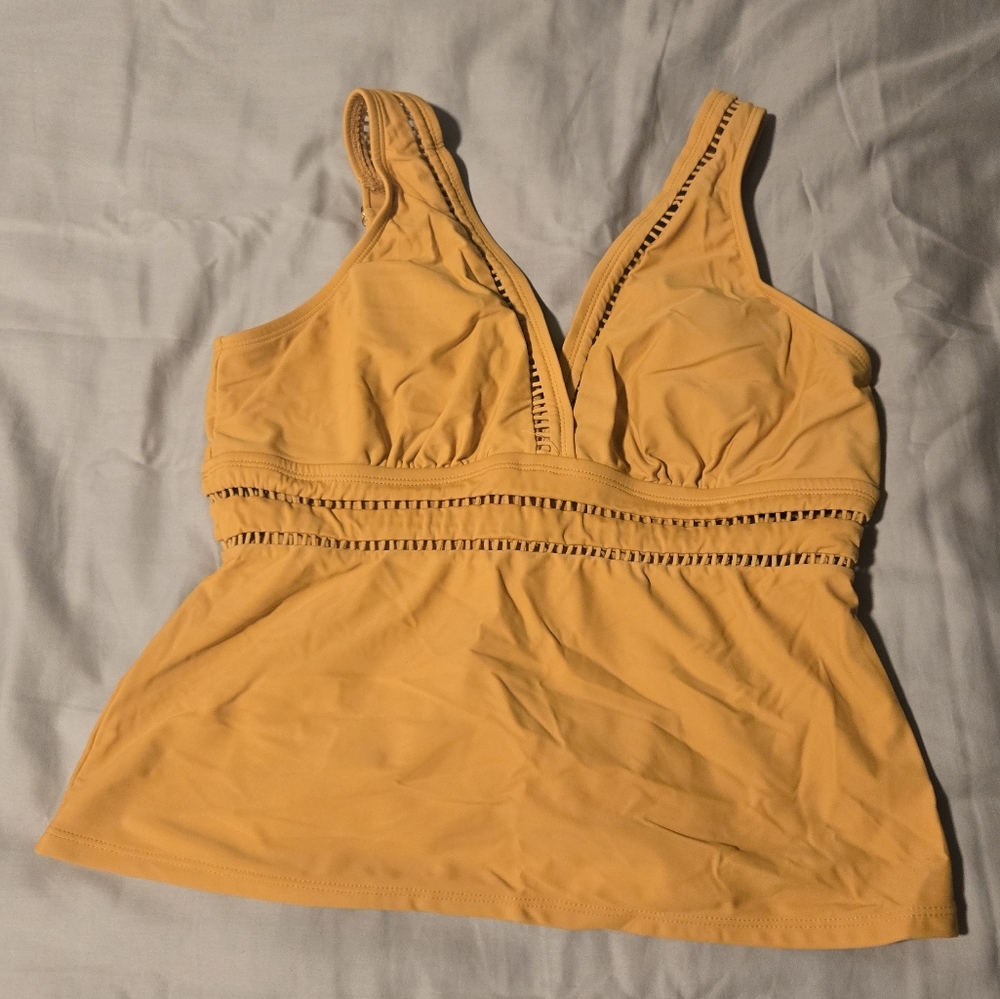 Time and Tru Yellow Swim Beach Top
